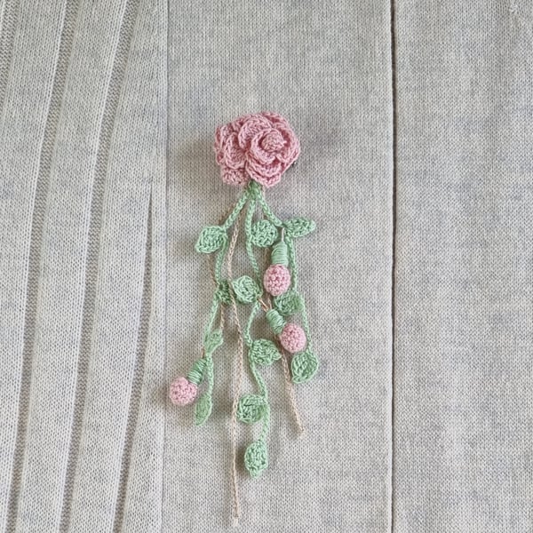climbing rose brooch