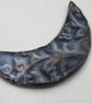 Dark Earth Brocade Ceramic Crescent Bib Pendant - Image 2