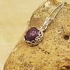 Tiny ruby pendant necklace. July birthstone