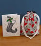 Mini Christmas Pudding Reusable Gift Bag - Drawstring Storage Bag