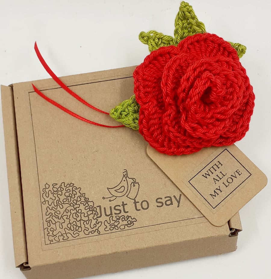  Rose Corsage on a Tag - Alternative to a Greetings Card 