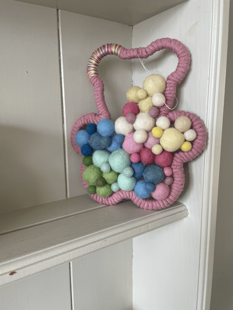 Teddy fibre nursery wall art, playroom decor, baby shower, toddler, new mum 