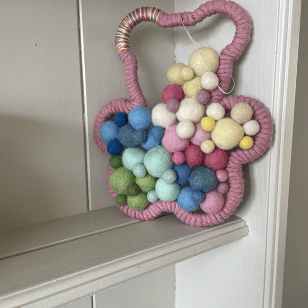 Teddy fibre nursery wall art, playroom decor, baby shower, toddler, new mum 