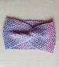 HAND KNIT Ladies Blueberry Ice Headband