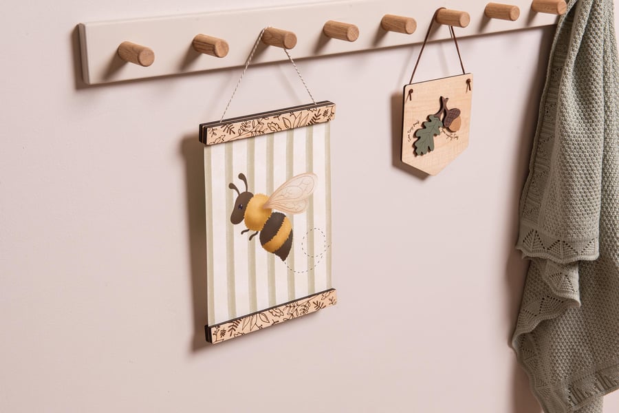 Maple Picture Poster Hangers for Kids Bedroom and Nursery Wall.