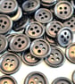 15mm, 4-hole black glossy buttons, with a raised outer edge - Image 2