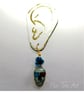 Sugar Skull Earrings with Blue Metal Roses  - Image 3