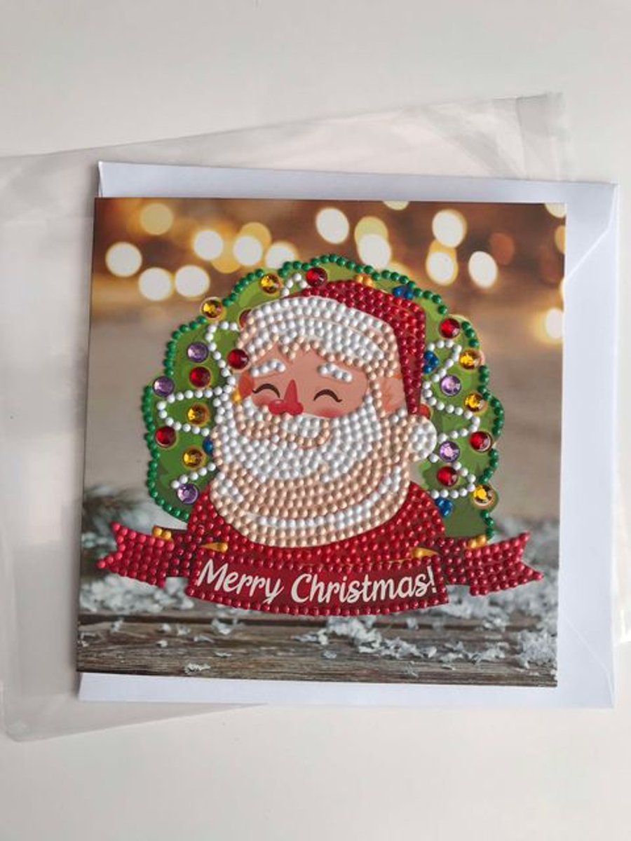  Diamond Art Christmas Card  Santa