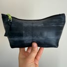Lined Inner Tube Bag - Green Zip & Black and White Bicycle Lining