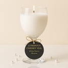 Cherry Veil – White Cherry Blossom Candle in Wine Goblet