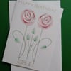 Renni Mackintosh Roses Birthday Card.