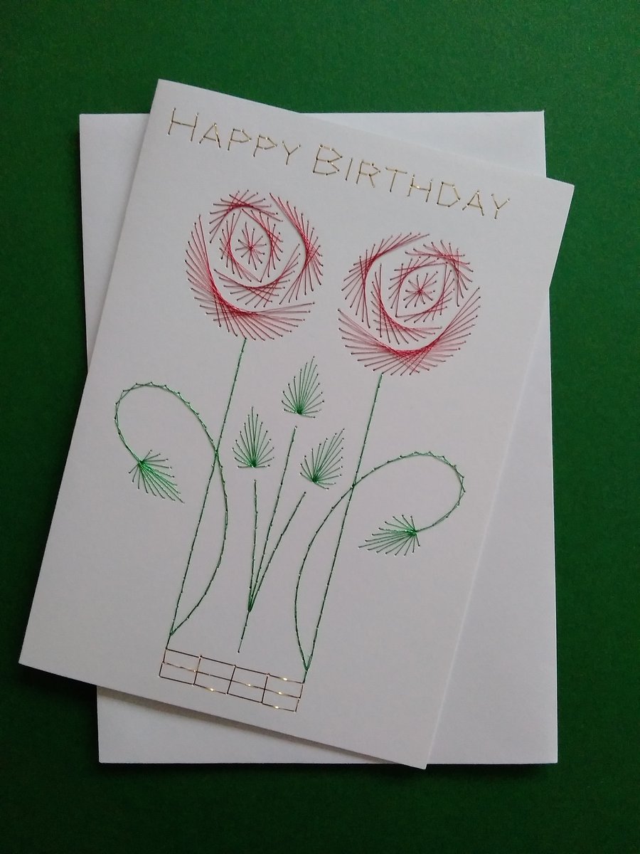 Renni Mackintosh Roses Birthday Card.