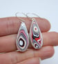 Kenworth fordite earrings - red, white and black - Image 2