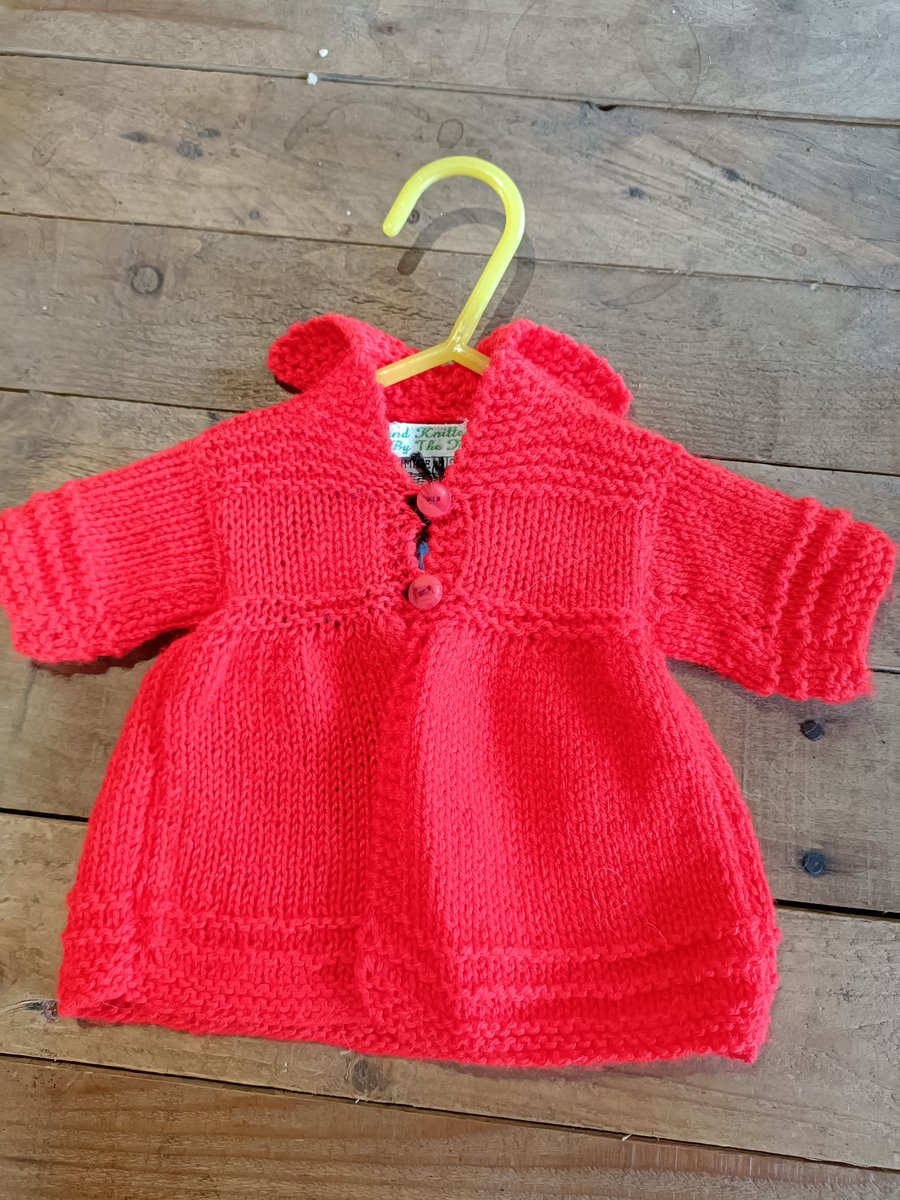 New born hand Knitted red jacket