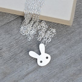 bunny rabbit necklace in sterling silver