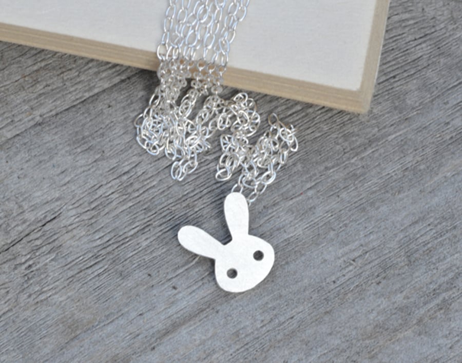 bunny rabbit necklace in sterling silver