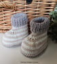 Designer Hand Knitted Merino Wool Baby Booties 0-3 months size  - Image 5