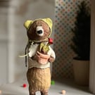 Edward a whimsical spun cotton and paperclay Bear 