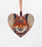 Fox: Decorated Wooden Ring Trinket Box 7cm & Hanging Heart - Image 4