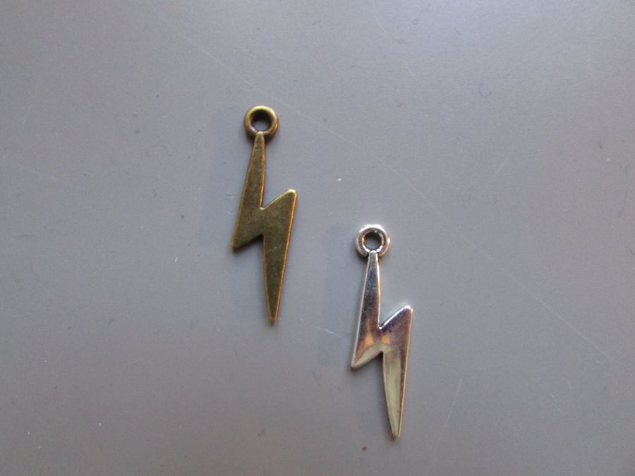 Lightning strike Tibetan Charm Pendant x 2