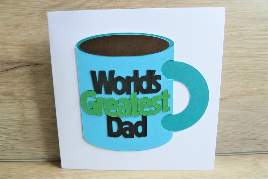 worlds greatest dad mug card