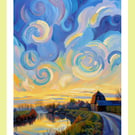 Mill Nordelph Norfolk Greeting Card A5