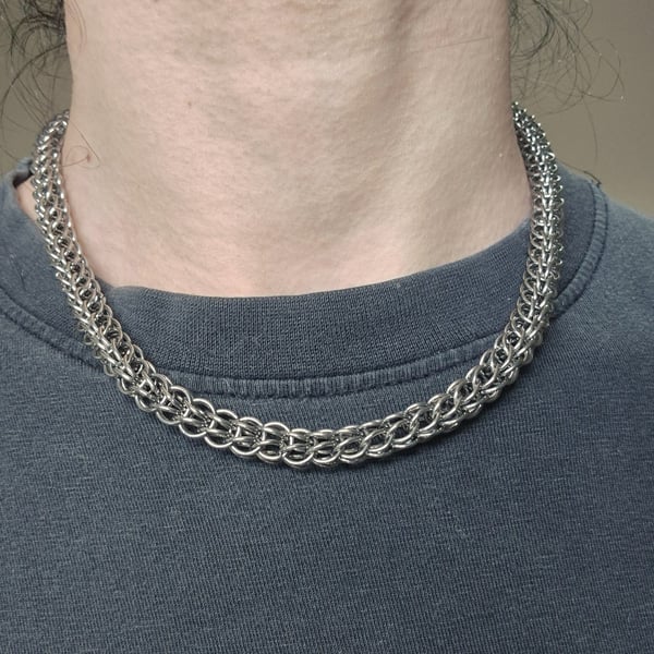 Full Persian Stainless Steel Chainmaille Necklace 