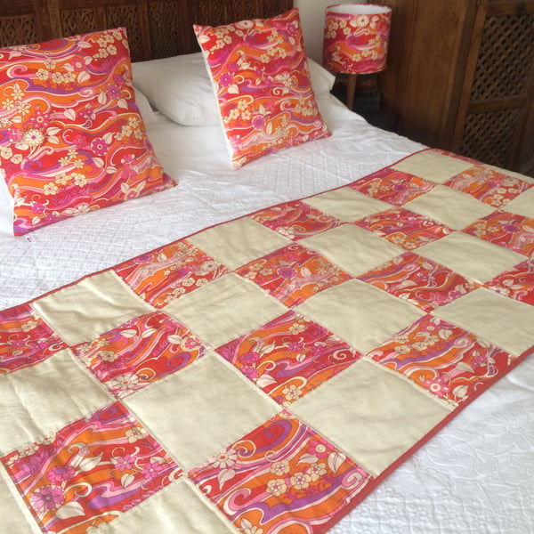 Handmade patchwork bed runner