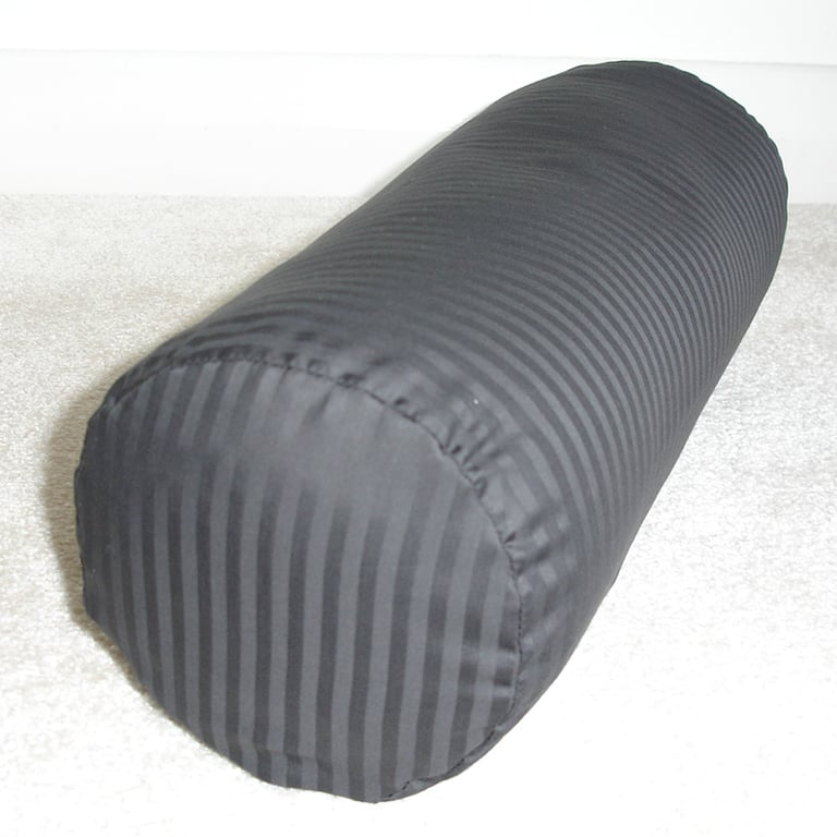 Bolster Pillow Cover 6x16 Black Stripes Cotton Sateen Round Cylinder Neck Roll