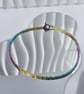 Rainbow Hematite Beaded Necklace Minimalist Gradient Statement Jewellery - Image 5