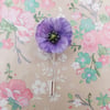 PURPLE POPPY PIN Memorial War Animals Remembrance Lapel Flower Pin HAND PAINTED