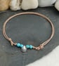 Adjustable cotton cord anklet with turquoise beads and shell charm - Image 9