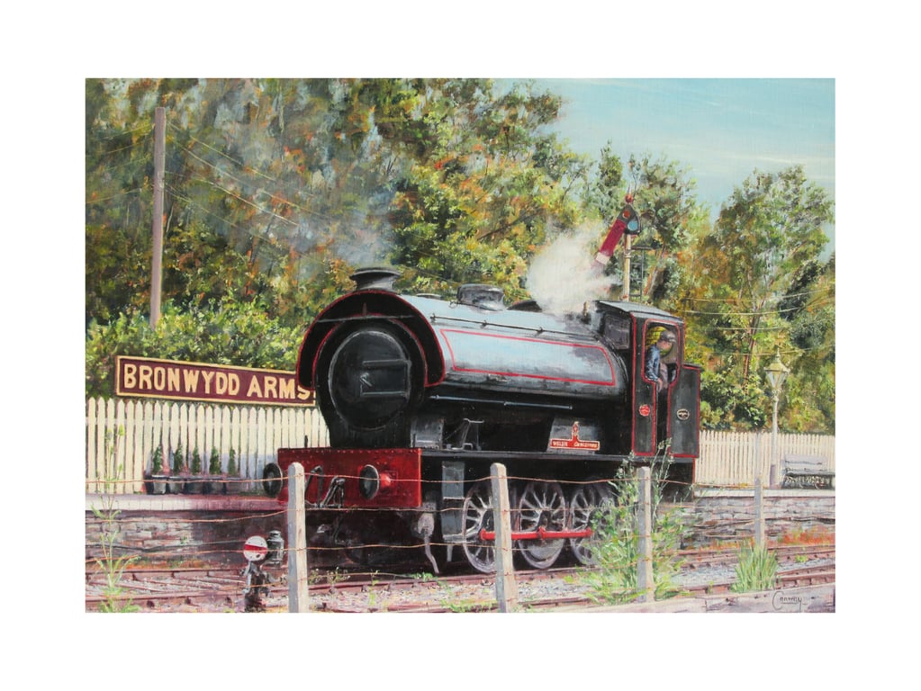 Steam Railway Art Card- Welsh Guardsman Train Card- 7x5 Card Blank Inside 
