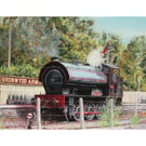 STEAM RAILWAY Art Card-Welsh Guardsman Locomotive-Birthday Card-7x5 Blank Inside