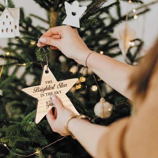 Personalised Brightest Star Christmas Bauble - Thinking Of You, Custom Name