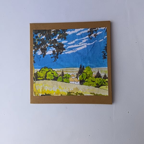 Mediterranean card: a Tuscan scene 