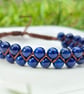 Lapis Lazuli Beaded Macrame Bracelet - Adjustable Gemstone Bracelet  - Image 7