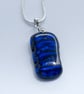 Rectangular Blue and Black Dichroic Glass Pendant - 1185 - Image 8