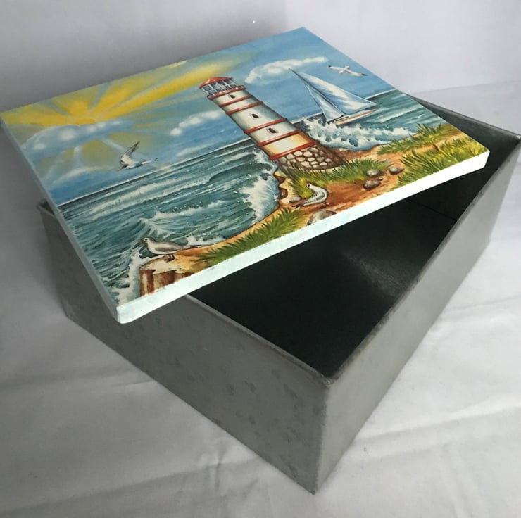 Lighthouse tissue box cover shop