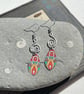 Mandala style recycled tin and silver earrings 