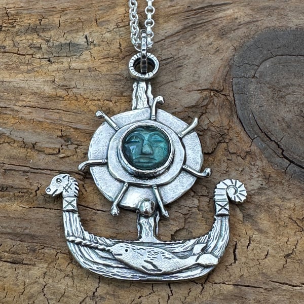 Narwhal Viking Ship Pendant