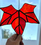 Stained Glass Maple Leaf Suncatcher - Handmade Hanging Window Decoration  - Red - Image 7