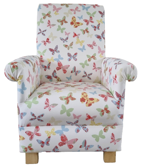 Girls Armchair Prestigious Butterflies Fabric Child's Chair Kids Pink Lilac 