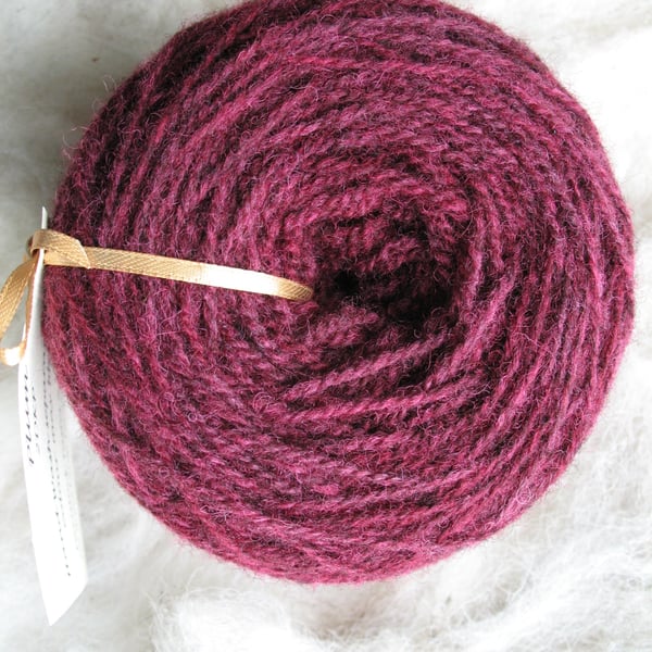 Hand-dyed Pure Jacob Double Knitting (Sport) Wool Plum 100g