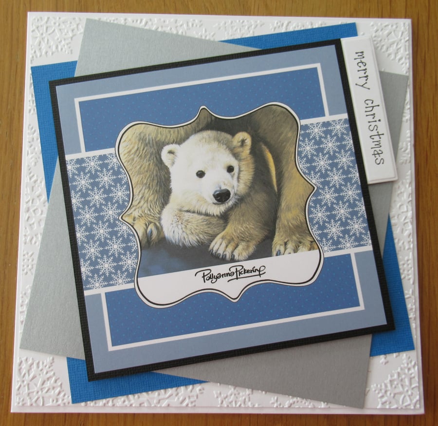 7x7" Polar Bear - Christmas Card - Pollyanna Pickering