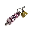 Handmade Dusky Purple Lamp-work Glass Bead Bag Charm Fun Unique Gift 