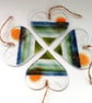 Heart suncatcher, fused glass heart, sunset hanger, small gift, glass art heart. - Image 2