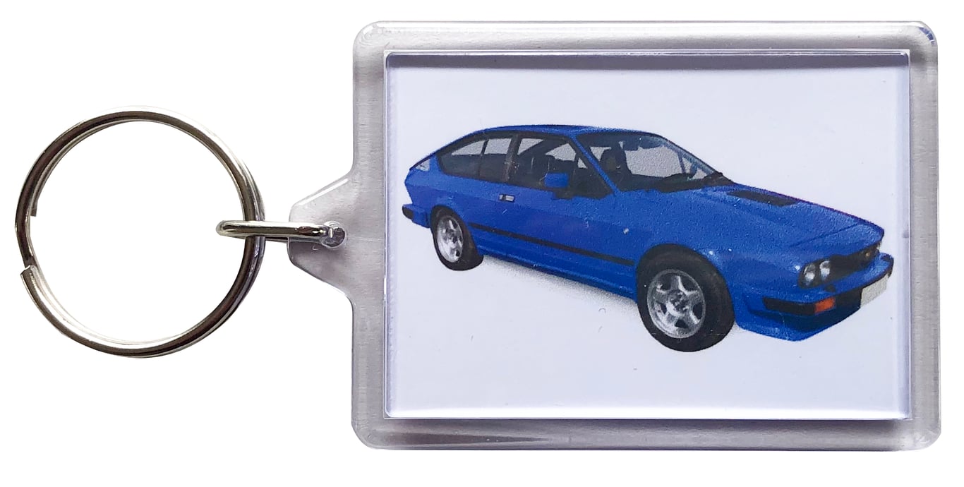 Alfa Romeo GTV6 2.5 1985 - Keyring with 50x35mm Insert - Car Enthusiast