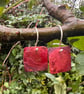 Red Square Dangle Earrings - Image 7