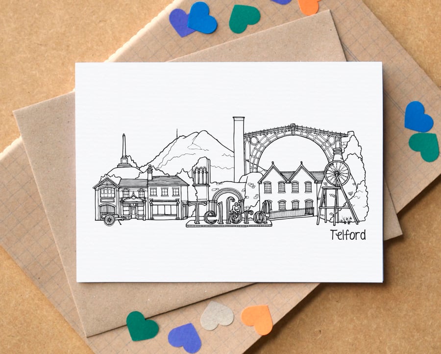 Telford Skyline Greetings Card